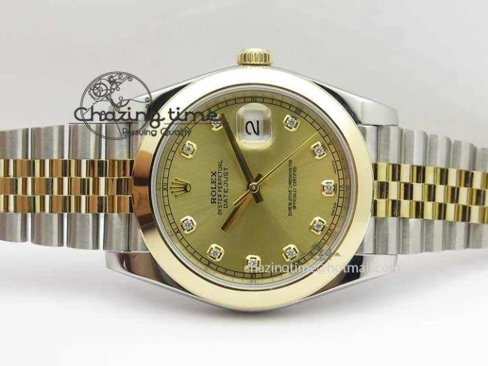 AAA Replica Watches A 3763 Colorful On 126333 Edition YG YG 1:1 Best YG Diamond Dial Jubilee SS Bracelet Wrapped 41mm Noob DateJust 0118
